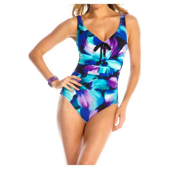 NEW MAGICSUIT amy underwire v-neck one piece swimsuit in mag eden
